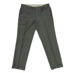 Ermenegildo Zegna エルメネジルドゼニア ウール100％ ワイド テーパード 裾ダブル ジップフライ スラックスパンツ グレー系 46【中古】のサムネイル