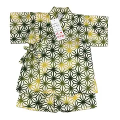 日本製　つむぎクロス麻の葉柄甚平１１０、１２０、１３０ｃｍ(521922,620911)