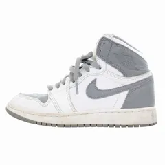 ナイキ NIKE エアジョーダン1 AIR JORDAN 1 RETRO HIGH OG GS スニーカー シューズ ハイカット ステルス Stealth US4Y 23.0cm 白 ホワイト グレー 575441-037 /HO