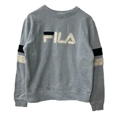 FILA ロゴスウェット トレーナー S ライトブルー フィラ 裏起毛 プルオーバー トップス 古着卸 アメリカ仕入 a708-6073