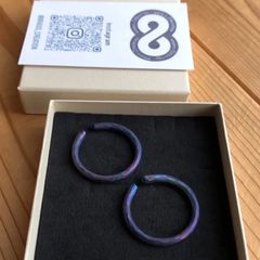 titanium ear cuff マジョーラカラーの小枝リング イヤーカフ 両耳セット