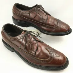 試着交換OK！Vintage 品　UFCW/ユニオン/USA製　ロングウイングチップ〈ブラウン/茶/BROWN〉size10E　27.5-28.0程度　オサリバン社ヒール/メンズ/菅NO.ZH-82のサムネイル