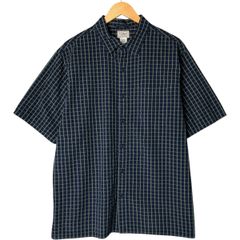 00s エディバウアー ボックスシャツ XL ネイビー 半袖 アメカジ - メルカリ