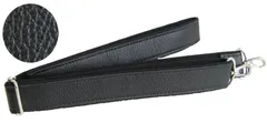 300 ショルダーストラップ 本革 レザー 牛革 3cm幅 ショルダーベルト 日本製 （30mm）金具シルバーフック式 単品 長さ調節可能 バッグ修理 (ブラック)