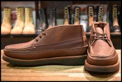 【7E 美品】RUSSELLMOCCASIN ラッセルモカシン スポーティングクレーチャッカ 200-27W ダブルモカシン ブラウン ブーツ HOPESMORE【FF423】