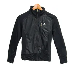 アディダス ジャージ トラックジャケット ストレッチ スポーツウエア アウター 黒 レディース Mサイズ ブラック adidas 【中古】