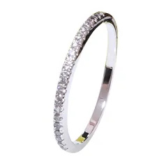 指輪 18K RGP プラチナ CZ ハーフ エタニティ リング yu891eのサムネイル