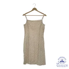 ☆美品☆ アリスバーリー Aylesbury ワンピース ノースリーブ キャミワンピ ひざ丈 レディース 小花柄 ベージュ 総柄 クリーム アイボリー 901-2679 送料無料 古着