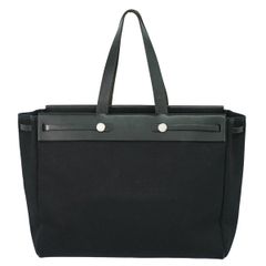 本物 エルメス HERMES エールバッグ カバス GM トワルオフィシエ トートバッグ ハンドバッグ □F刻 2002年 ブラック バッグ 中古 【フォロー割】