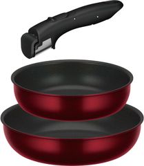 ディープレッド フライパンは食洗機対応 IH・ガス対応 KSD-3A 取っ手のとれるフライパン3点セットDA デュラブルシリーズ DR サーモス