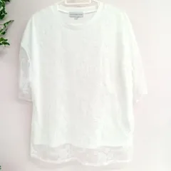 [SEASON REASON] シーズンリーズン　総レース　ブラウス　花柄　レディース　トップス　白　裏付き　古着　サイズM（い-87，シ ）