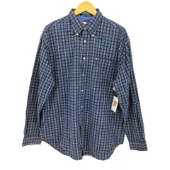 トミーヒルフィガー TOMMY HILFIGER 90s ロゴ刺繍 ボタンダウン チェックシャツ メンズ import：L 
