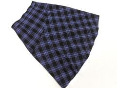 GALLERY VISCONTI ギャラリービスコンティ チェック Aライン 台形 スカート size2/黒ｘ青 ■■ レディース
