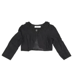 ☆ ブラック ☆ 100cm ☆ ボレロ 子供 pkh8116 キッズ ボレロ 女の子 カーディガン 子供ドレス 長袖 レース フリル こども 子供 ベビー 結婚式 フォーマル 入学式 入園式 卒園式 発表会 レースボレロ ジャケット 花柄 フラワー
