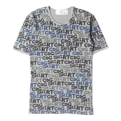COMME des GARCONS コムデギャルソン Tシャツ サイズ:S ロゴ 総柄 ラウンドネック 半袖 Tシャツ SHIRT グレー ブランド トップス カットソー ストレッチコットンのサムネイル