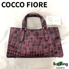 値下げ　未使用　COCCO FIORE 赤 クロコダイル風 トートバッグ 未使用✨COCCO FIORE トートバッグ クロコ型押し ロゴプレート