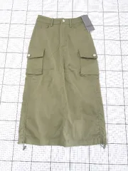 ◇ Θ 未使用 SHAGGIE シャギー タグ付き 膝下丈 Aライン カーゴスカート サイズS カーキ レディース E  【1508270000953】