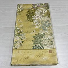 専用帯6586 ○となみ織物謹製 本加賀友禅作家 百貫華峰 高級 正絹 六通