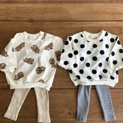 【新品未使用】韓国リブレギンススパッツ☆80 90ベビーキッズ服