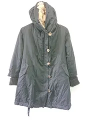 ■ ⊇ JEANASIS ジーナシス ラビットファー 長袖 コート サイズF ブラック系 レディース E  【1507160008741】