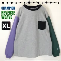 チャンピオン/CHAMPION★REVERSE WEAVE/リバースウィーブ9.4ozジャージー★ロンT/長袖Tシャツ★ポケット付★アシンメトリー★メンズXL  #2411N007