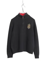 【お得なクーポン配布中!】 00s LAUREN ラルフローレン ハーフジップ コットン ニット セーター レディース XL 小さめ 古着 オールド ポロ プルオーバー ハイネック 黒