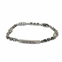 セシルマクビー CECIL McBEE ブレスレット チェーン ラインストーン ロゴプレート シルバーカラー /KW ■GY18のサムネイル