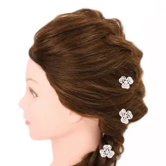 髪飾り Ｕピン 可愛い かんざし 簪 キラキラ パール ラインストーン 花 3点セット 黒留め 訪問着 フォーマル 着物 和装 振袖 成人式 結婚式 卒業式 入園式 卒園式 謝恩会 七五三パーティー W18 293-232 p953　Si