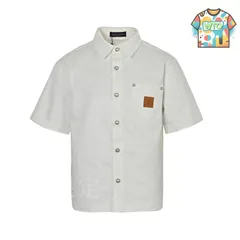【今日特価】Louis Vuitton 25ss 皮標ポケット デニムシャツ（400 斜め織り）-1