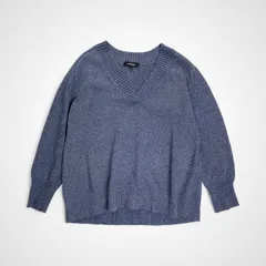 UNTITLED アンタイトル / スキッパーネックニットプルオーバー ブルー 参考定価：18,000+tax SIZE：2