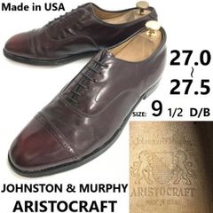 USA製★JOHNSTON&MURPHY/ARISTOCRAFT/ジョンストン&マーフィー★パンチドキャップトゥ/ストレートチップ【27.0/赤茶】Dress shoes◆bi-095<sale>
