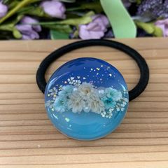 ☆ハンドメイド☆レジンヘアゴム☆ブルー系