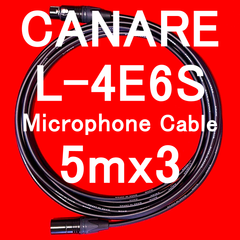 CANARE L-4E6S MicrophoneCable w/ Neutrik Gold Plated XLR 5m x3本SET