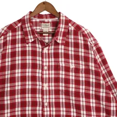 エルエルビーン 長袖フランネルシャツ ヘビーネル 古着 メンズUS-2XLサイズ チェック柄 レッド系 sc-0235