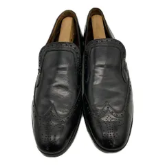 イングランド製 ウィングチップ スリッポン レザーシューズ ブラック (メンズ 10) 中古 古着 KA1500