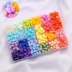 シーリングワックス 24色(約550粒) 猫 足跡 肉球 ビーズ セット 小粒 封蝋 手紙 封筒 招待状 カード アクセサリー コラージュ ラッピング[ゆうパケット発送、送料無料]mer004