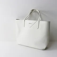美品 フルラ FURLA レザートートバッグ/オフホワイト 肩掛け 裏地ゼブラ 革 鞄 ハンドバッグ【2400014572766】