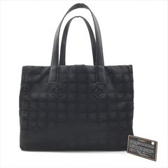 良品 CHANEL シャネル ココマーク ニュートラベルライン ナイロンキャンバス トート バッグ ブラック db3