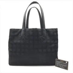 良品 CHANEL シャネル ココマーク ニュートラベルライン ナイロンキャンバス トート バッグ ブラック db3