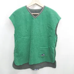 ◇ ⊇ NEW BALANCE ニューバランス リバーシブル　フリースベスト ボアベスト サイズM グリーン レディース E  【1502180024467】