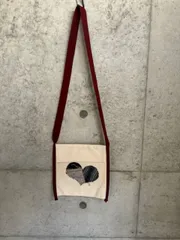倉敷頒布×ハートパッチワーク　サコッシュ　ハンドメイド　1点もの