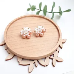 ブーケピアス/イヤリング(ピーチ)