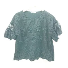 ◇ PUAL CE CIN フラワー刺繍 メッシュ レース シアー 綺麗め 半袖 カットソー 表記なし ブラック レディース E 【1309040024250】