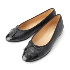 中古★美品★シャネル★フラットシューズ★パンプス★ブラックココマーク★レザー CHANEL （新品・未使用品）】シャネル バレリーナ ココマーク