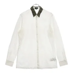 FENDI (フェンディ) FFロゴ 切替 コットン 長袖シャツ ホワイト FS0751 A4S6のサムネイル