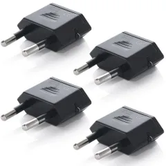 [arkrize]ヨーロッパ変換プラグCタイプ[4個セット]【ヨーロッパ/韓国/スペイン/フィンランドなどに対応◎】コンセント変換アダプタ海外旅行用電源変換プラグ