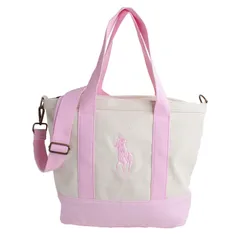 ラルフローレン RALPH LAUREN トートバッグ ポロ ビッグポニー ファスナー コットン ショルダー 2WAY レディース メンズ 9ar023 