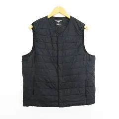 ユニクロ UNIQLO ベスト Vネック WARM PADDED 中綿 XL ブラック ※EKM