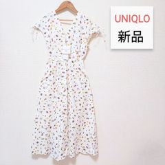 ユニクロ　イネス 新品　コットンフレア Vネック ワンピース　花柄　XS UNIQLO レディース