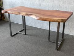 ケヤキ　一枚板153.5cm　アイアン脚付き　アウトレット
